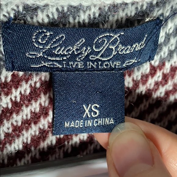 Lucky Brand plaid wool blend open long cardigan size XS - Picture 8 of 9